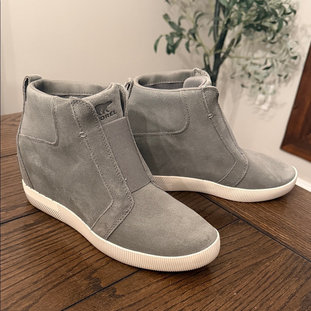 Sorel Women's Suede Gray Wedge Shoes
